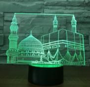 Thánh Địa Nhà thờ Hồi giáo makka USB 3D Đèn Ngủ Led đèn bằng nhựa Acrylic