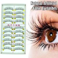 10 Pairs Natural False Eyelashes No Need Reusable Self Girls Easy Apply To Eyelashes Adhesive For Women V9F1