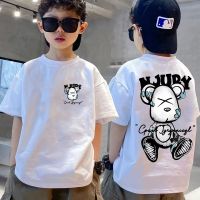 2023 Summer Kids Clothes Streetwear Print Cartoon T Shirt Short Sleeve Tops Tees Boys Girls Clothes 100%Cotton T Shirts Children