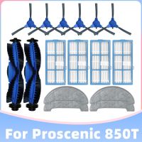 Proscenic 850T แปรงชิ้นส่วนเครื่องดูดฝุ่นหุ่นยนต์ลูกกลิ้งด้านข้างหลักตัวกรอง Hepa ไม้ถูพื้นสำหรับเปลี่ยนเศษผ้าชุดอะไหล่อุปกรณ์เสริม