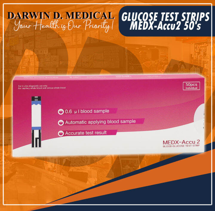 GLUCOSE TEST STRIPS MEDXAccu2 50's Lazada PH