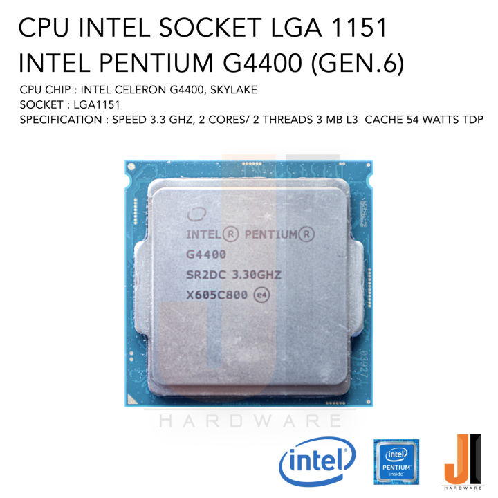 cpu-intel-pentium-g4400-2-cores-2-threads-3-3-ghz-3-mb-l3-cache-54-watts-tdp-no-fan-socket-lga-1151-สินค้ามือสองสภาพดีมีการรับประกัน