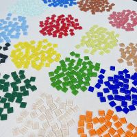 50pcs Of Glass Mixed Color Mosaic Tiles Pieces Handmade Crystal Creative Materials Children DIY Craft Dinner Mini Mosaic Tiles