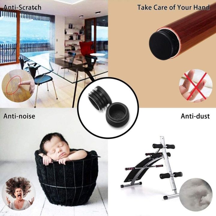 16-32pcs-round-steel-pipe-plastic-hole-plug-insert-end-cap-furniture-chair-leg-cover-metal-tubing-alloy-ladder-glide-protection