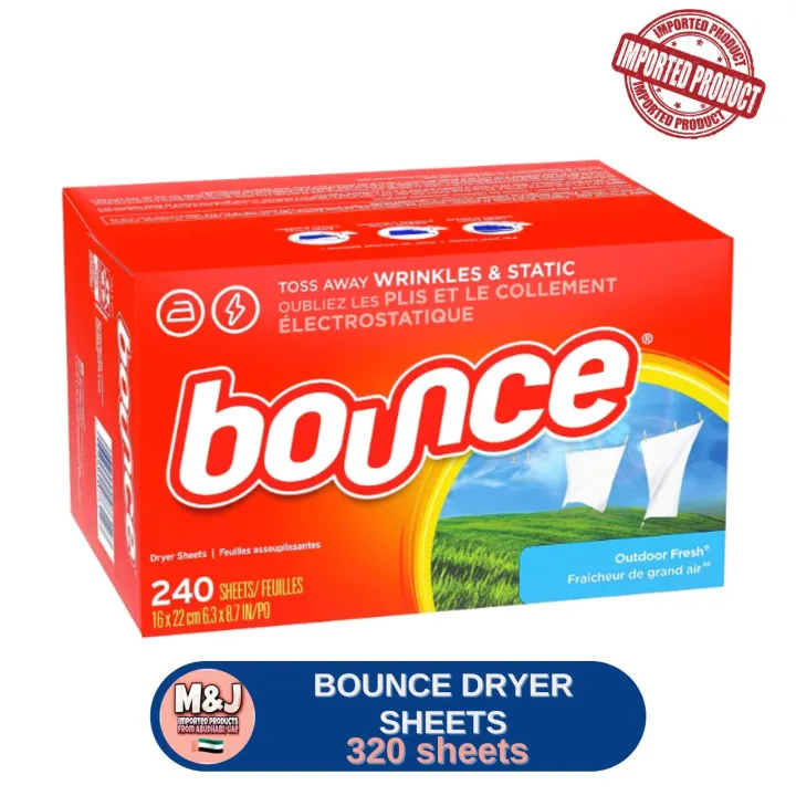 BOUNCE, Dryer Sheets, Laundry Fabric Softener, Outdoor Fresh, 320 ...