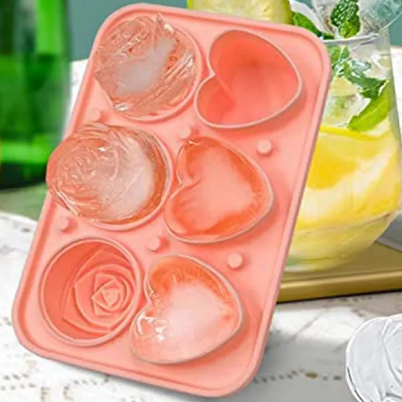 Heart-shaped Ice Cube Trays Silicone Ice Cube Mold Heart Ice Cube Maker for  Drinks Cocktails