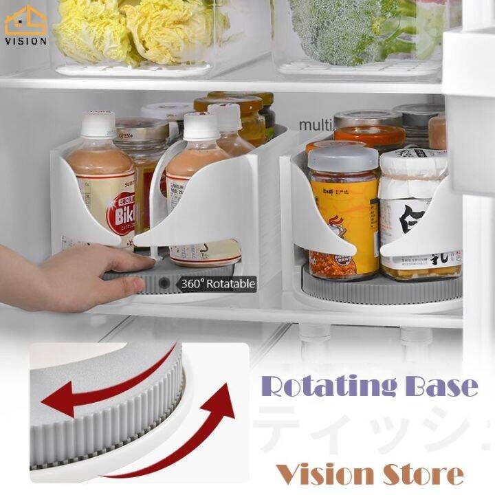 Vision 360°Rotating Refrigerator Storage Rack Kitchen Seasoning Bottle