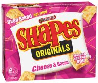 Arnotts Shapes Original Cheese &amp; Bacon อาร์นัทส์ เชพส์ บิสกิต รสชีส &amp; เบค่อน 190g.