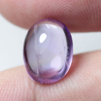 5.80 ct พลอยแท้ อเมทิสต์ ทรงไข่หลังเบี้ย สีม่วง