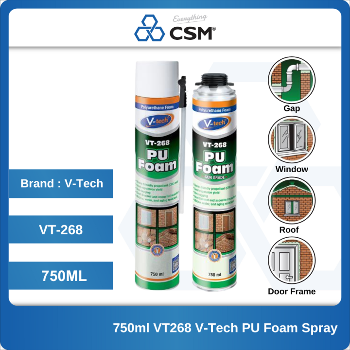 VTECH VT268 PU Foam 750ml One component, Moisture cure, Polyurethane