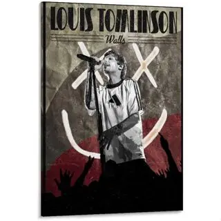 .com: Louis Tomlinson Canvas Prints Poster Wall Art For Home Office  Decorations With Framed 20x16: Posters & Prints