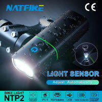 NATFIRE NTP2 Bicycle Light with Light Sensor USB Rechargeable LED Headlight Bike Front Lamp Flashlight with Rear Light Optional