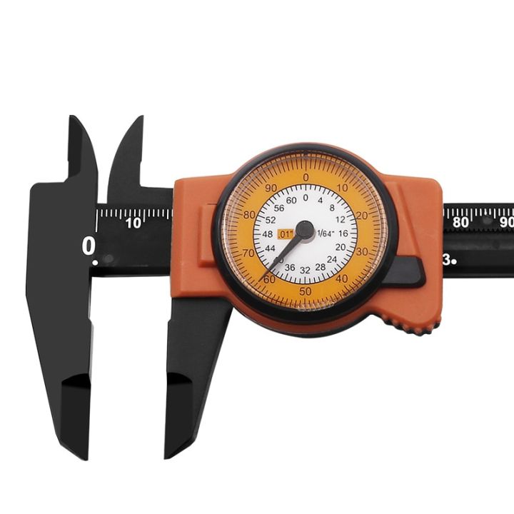 เครื่องมือวัดชนิดมีหน้าปัดเครื่องวัดระยะเวอร์เนียเครื่องมือวัดเครื่องมือขนาด0-150มม-พลาสติกตัวชี้วัดความแม่นยำสูงพร้อมนาฬิกา