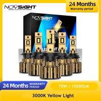 NOVSIGHT H4 LED Headlights For Car H7 LED H11 9005 9006 HB3 HB4 70W 15000LM 3000K Yellow Light Auto Headlamp Fog Light Bulbs Bulbs  LEDs  HIDs