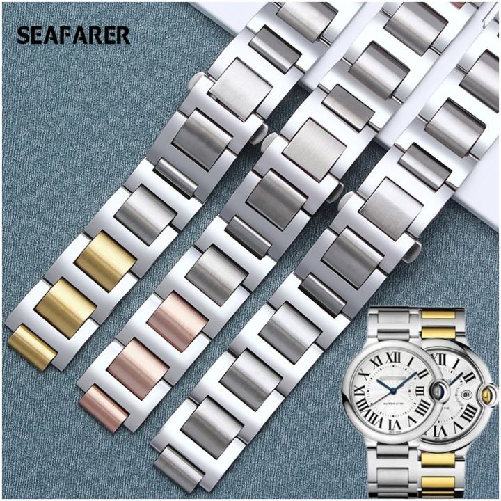 สายนาฬิกาสำหรับ-cartier-blue-ballon-strap-stainless-steel-solid-watch-with-raised-bracelet-watch-accessories-replacement-band