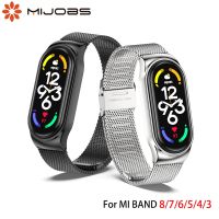 ◙ Strap for Mi Band 5 6 7 8 Metal Bracelet On Mi Band 4 3 Wristband for Mi Band 5 Strap For Xiaomi Miband NFC Global Version