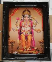 THAILUCKWOOD  กรอบรูปติดผนัง กรอบรูปไม้สักทอง พระพิฆเนศ Lord Ganesha  No.8 (ขนาดกรอบรูป 49 x 62  CM  ) - กรอบสีโอ๊ค