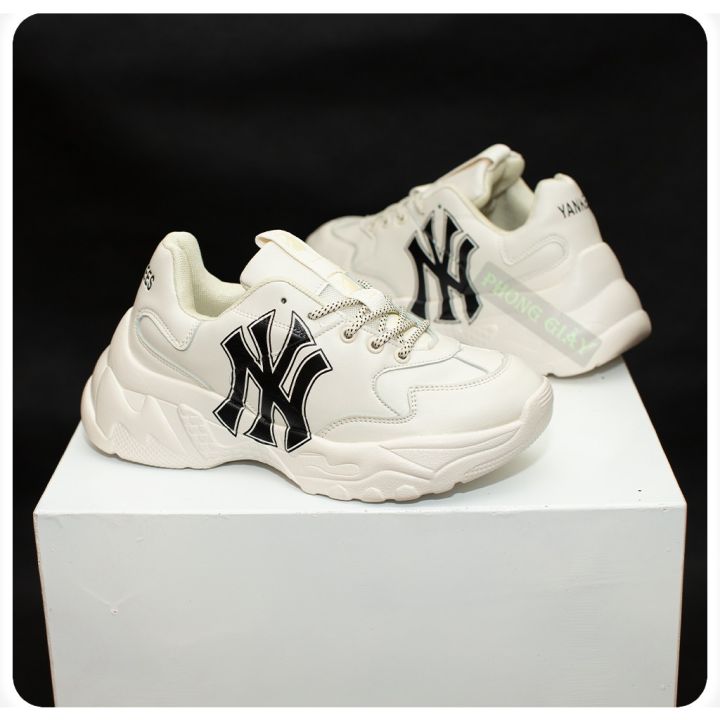 giày sneaker MLB NY trắng chữ đen  giày thời trang nam nữ mlb ny đen  bản  1 đế full bill hôp  Lazadavn