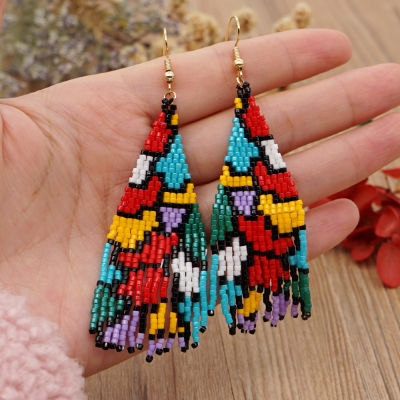 Native Earrings For Ladies Ethnic Miyuki Earring Gift For Her American Handmade Colorful Beaded Ear Rings Jewelry