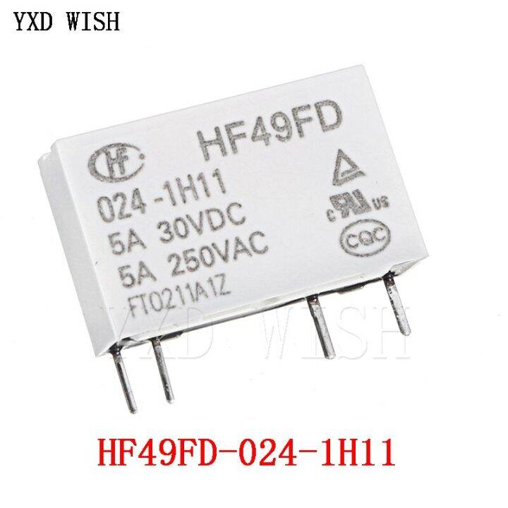 รีเลย์-hf49fd-005-hf49fd-024-1h11สำหรับ-hf49fd-012-1h11-hf49fd-005-1h11-hf49fd-012-024รีเลย์5a-4pin-1h11-dc-5v-12v-24v