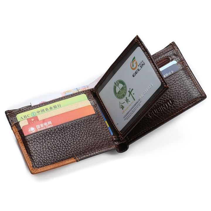 layor-wallet-กระเป๋าสตางค์ผู้ชายหนังวัวแท้100ใบ-กระเป๋าสตางค์ผู้ชายแบบพับสองทบสั้นกระเป๋าเหรียญซิปกระเป๋าเก็บบัตรกระเป๋าสตางค์ผู้ชาย