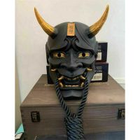 sacred Hannya หน้ากากคอสเพลย์ Devil Demon Oni Samurai Prajna สีดํา สไตล์ญี่ปุ่น