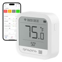 Qingping Wi-Fi Thermometer Hygrometer, Remote Monitoring, Temp and Humidity Monitor, Rechargeable Battrey