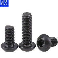 M3 - 0.5 สีดำ 10.9 สแตนเลสสตีลหัวปุ่ม Hex Bolts สกรูซ็อกเก็ตหกเหลี่ยม ISO 7380 DIN 7380-asdewrwerds