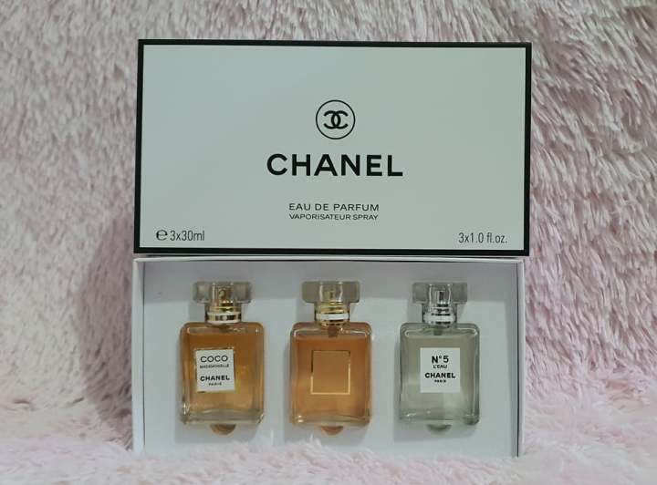Chanel Eau De Parfum for Women Perfume Set of 3 Travel Size Miniature  Bottle 30ml each Bottle (Authentic Tester)