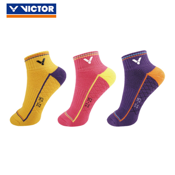 3คู่-victor-ที่มีคุณภาพสูงมืออาชีพยี่ห้อกีฬาถุงเท้าระบายอากาศแบดมินตันถุงเท้าสำหรับผู้หญิง-sk236