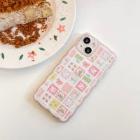 เคสมือถือลายแมวลายหยักขอบกันตกน่ารักใช้ได้กับ IPhone14 13 12 11 Pro Max XS ฝาหลัง TPU นุ่มกันกระแทกเรียบ