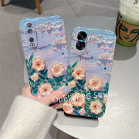 เคสโทรศัพท์ Honor 90 Honor90 Lite เคส Huawei Mate 50 Pro 5G ข้อเสนอสุดพิเศษสำหรับดีไซน์ใหม่เคสนิ่มลายดอกไม้แฟชันหรูหราพิมพ์ลายน้ำมัน Rhinestone บลูเรย์2023