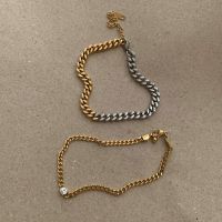 Bemet two tone anklet / mini gem anklet