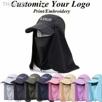 Custom Logo Summer Foldable Detachable Sun Hat Women Men Outdoor Uv Protection Face Neck Mask Baseball Caps Hunting Fishing Cap