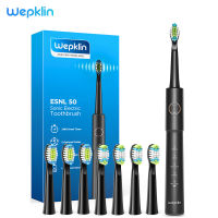 Wepklin E11 5 โหมดโซนิคแปรงสีฟันไฟฟ้าสำหรับผู้ใหญ่เด็ก 5 โหมดสมาร์ทจับเวลาทันตกรรมทำความสะอาดฟัน 8 หัว-ygdds