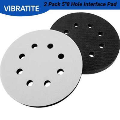 2 Pack  Interface Pad 5 Inch 8 Holes Hook and Loop Soft Sponge Cushion Buffer Pads for Sanding Disc 125mm Orbital Sander Pads Cleaning Tools