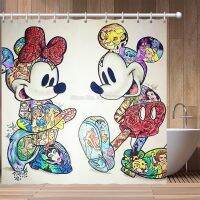 【Bathroom sale】 The NewMouseShower Curtain3D ม่านอาบน้ำการ์ตูนน่ารักพร้อมตะขอสำหรับของขวัญตกแต่งห้องน้ำ