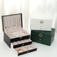 【hot】☼☏  Leather Jewelry Storage Boxes Large Capacity Ornaments Necklace Earring Organize Trinkets