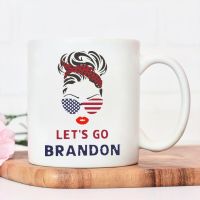 Lets Go Brandon Conservative Juice Mugs US Flag Gift Ceramics Mugs Women Fashion Mugs with Big Handrip Recyclable Water Cup