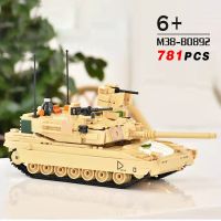 781pcs World War II 2 Military USA Abrams M1A2 Battle Tank Chariot Building Blocks Army Classic Accessories Model Kids Gift Toys