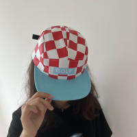 กอล์ฟวัง Checkerboard ผู้ชายฮิปฮอปสเก็ตบอร์ดหมวกเบสบอลผู้หญิงปรับหมวกคู่ลำลอง