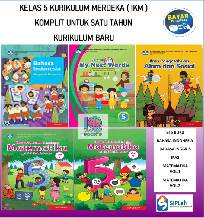 Paket 5 Buku Kurikulum Merdeka (IKM) Kelas 5 Sd/mi ( Bahasa Indonesia ...