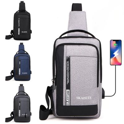 Fashion Chest Bag USB Charge Crossbody Bags Anti Theft Travel Fanny Pack Outdoor Shoulder Bag Sports Waist Bag 2021 New