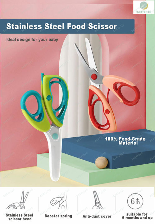 Baby Food Scissors with Covers - Set of 2 Shears to Make Every Bite Baby Sized