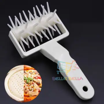 NEW Pizza Docking Tool Pastry Roller With Stainless Steel Spikes Wood  Handle Kitchen Pizza Making Accessories