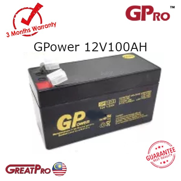 GPOWER GPP121000 12V 100AH BACKUP BATTERY RECHARGEABLE SEALED LEAD ACID ...