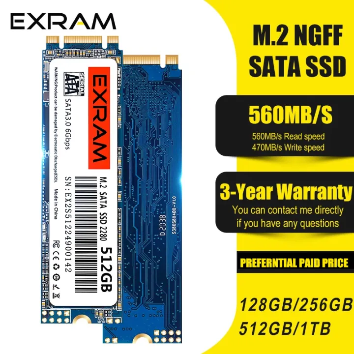 EXRAM M.2 SSD M2 NGFF 2280 SATA3 6Gb/s Internal Solid State Drive