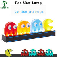 NFA Pac Man โคมไฟ Creative ตาราง Night Light ควบคุมเสียงเสียงเสียง Induction เปลี่ยนสีแสงสีเดสก์ท็อปบรรยากาศ Light