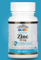 21st Century, Chelated Zinc, 50 mg, 60 Tablets