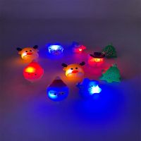 【CW】 10Pcs Light Up Ring Glow In Dark Flash Brooch Toy LED Santa Snowman Shine Toys Party Child Gift Christmas Decoration